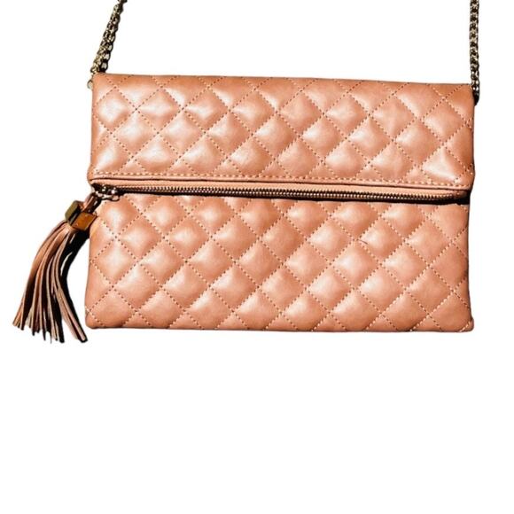 Moda Luxe Blush Pink Quilted Crossbody Purse - Picture 2 of 4